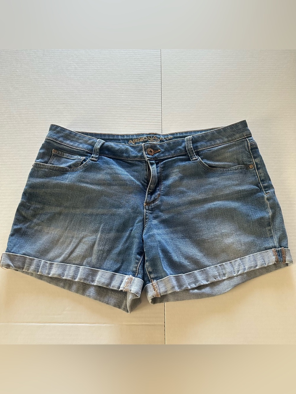 Arizona Jean Company Light Blue Rolled-Hem Denim Shorts